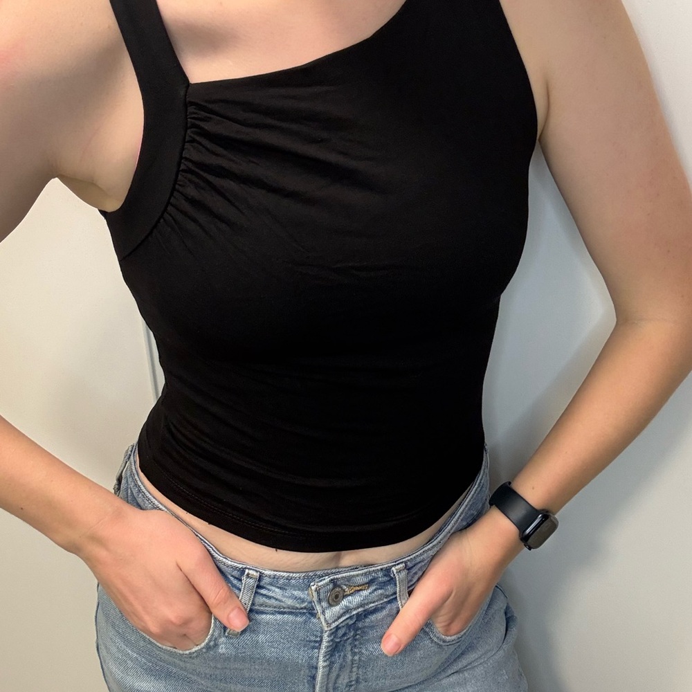 Wild Fable Black Asymmetrical Tank Top